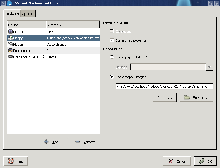 vmware machine configuration